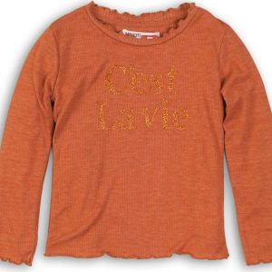 Tričko dívčí s dlouhým rukávem, Minoti, TOASTED 1, oranžová – 152/158 | 12/13let