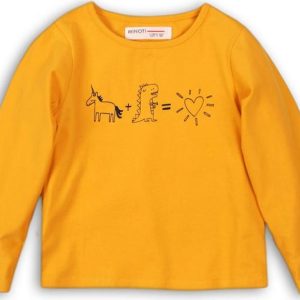 Tričko dívčí s dlouhým rukávem, Minoti, GW LTEE 8, žlutá – 68/80 | 6-12m