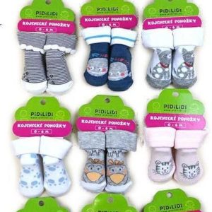 ponožky kojenecké na kartě (0 až 6m), Pidilidi, PD107, mix – 0-6m | 0-6m