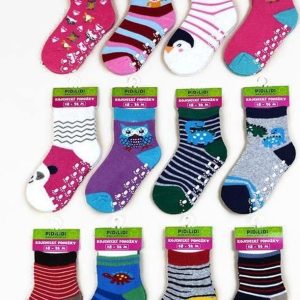 ponožky kojenecké FROTÉ protiskluzové, Pidilidi, PD0121, mix. – 86/92 | 18-24m