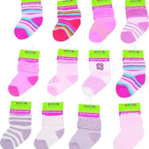 Kojenecké ponožky dívčí froté (0 až 6m), Pidilidi, PD507, holka – 0-6m | 0-6m