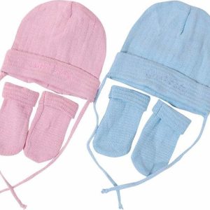 Čepice kojenecká a rukavice, Pidilidi, PD610, růžová – 86 | 18m