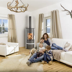 Krbová kamna HAAS+SOHN ANTIC antracit s bílými boky