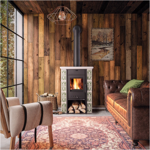 Kachlová kamna HAAS+SOHN ČIČMANY kachle slonová kost/hnědá