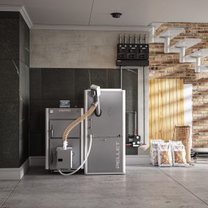 Automatický peletový kotel DEFRO HEAT SMART EKOPELL 16 kW pravá