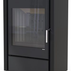 Krbová kamna Defro Home DELLA černá, s plotýnkami, světlá keramika