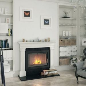 Teplovodní krbová vložka Defro Home NAVI ME G světlá keramika