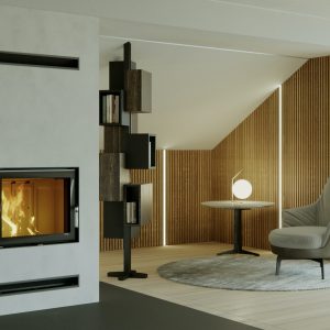 Teplovodní krbová vložka Defro Home NAVI SM světlá keramika