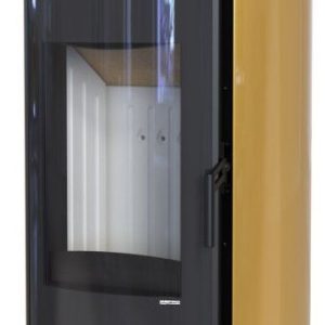 Krbová kamna Defro Home ORBIS EXTENTO H světlá keramika, černý korpus