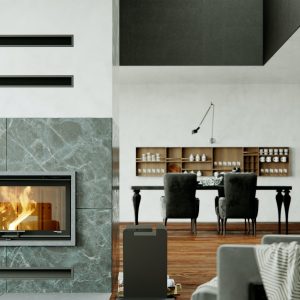 Teplovodní krbová vložka Defro Home RIVA LA G SHORT světlá keramika