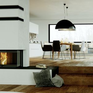 Teplovodní krbová vložka Defro Home RIVA ME BP G SHORT světlá keramika