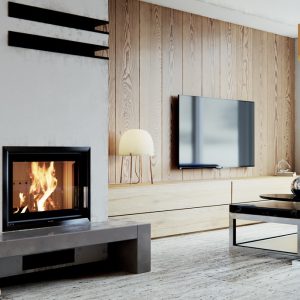 Teplovodní krbová vložka Defro Home RIVA SM SHORT světlá keramika