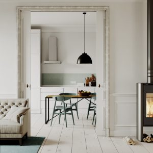 Krbová kamna Defro Home SOLUM LOG bílá