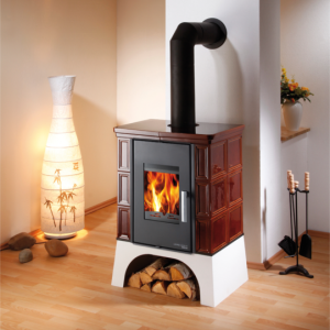 Kachlová kamna HAAS+SOHN EBOLI AL II s výměníkem, kachle hnědá