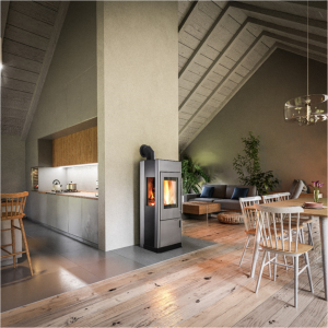 Krbová kamna HAAS+SOHN EIFFEL lesklá černá