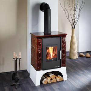 Kachlová kamna HAAS+SOHN EMPOLI AL II s výměníkem, kachle bordeaux