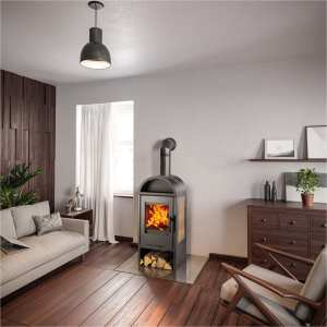 Krbová kamna HAAS+SOHN VISTA černá/dekor dřevo