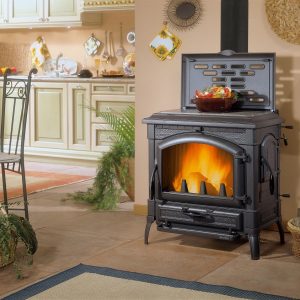 Krbová kamna La Nordica Isotta con cerchi Evo černý smalt