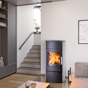 Krbová kamna HAAS+SOHN MOLDE černá, otevřený box na dřevo