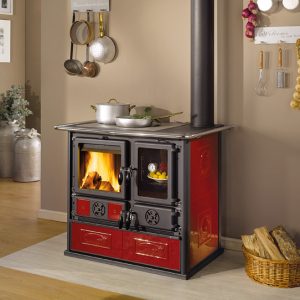 Sporák na tuhá paliva La Nordica Rosa Reverse 2.0 kachle bordó