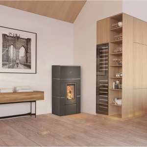 Peletová kamna HAAS+SOHN HSP 6 RUEDA PGI antracit/bílé lišty