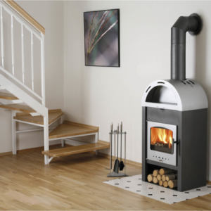 Krbová kamna HAAS+SOHN VAASA PLUS III antracit/dvířka a víko stříbrné