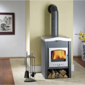 Krbová kamna HAAS+SOHN VAASA PLUS V antracit/dvířka a víko stříbrné