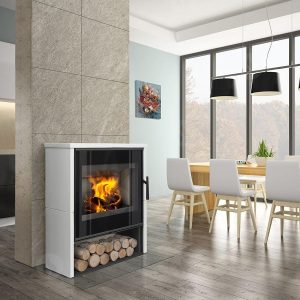 Krbová kamna Romotop ALEDO 01 keramika bílá lesklá