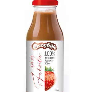 Ovocňák mošt ve skle jablko jahoda 750 ml