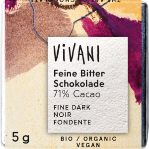 Vivani Hořká mini čokoláda 5 g BIO