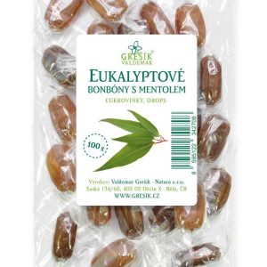 Grešík bylinné bonbóny Eukalyptové s mentolem 100 g