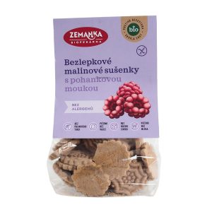 Biopekárna Zemanka Bezlepkové malinové Bio sušenky s pohankou 100g BIO