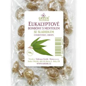 Grešík Eukalyptové bonbóny s mentolem se sladidlem 100 g