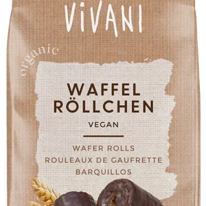 Vivani Oplatkové rolky v hořké čokoládě 125 g BIO