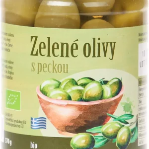 bio*nebio Zelené olivy s peckou v nálevu 370 g BIO
