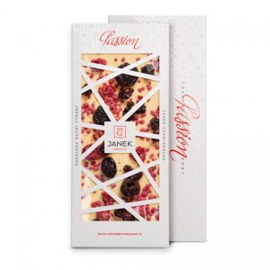 JANEK 38% Čokoláda bílá Passion (třešně, maliny, ostružiny, růže) 110g