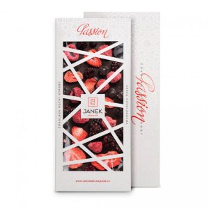 JANEK 72% Čokoláda tmavá  Passion (jahody, maliny, rybíz, ostružina) 100g