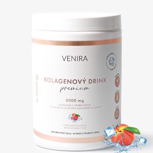 VENIRA PREMIUM kolagenový drink pro vlasy, nehty a pleť – limitovaná letní edice, ledový broskvový čaj, 324 g