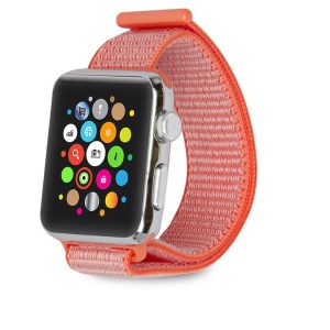 eses Nylonový řemínek pro Apple Watch – Oranžovo červený 42mm, 44mm, 45mm, 49mm