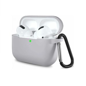 Silikonové pouzdro pro Airpods 3 s karabinou – šedomodrá