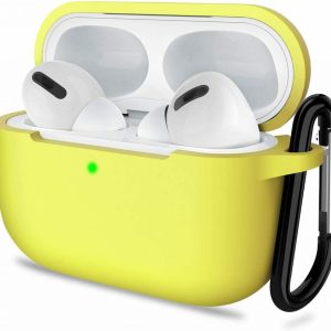 Silikonové pouzdro pro Airpods 3 s karabinou – žlutá