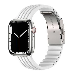 eses Silikonový řemínek pro Apple Watch s kovovou sponou – Bílý 38mm, 40mm, 41mm