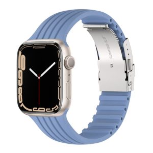 eses Silikonový řemínek pro Apple Watch s kovovou sponou – Modrý 38mm, 40mm, 41mm