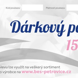 B.E.S. – Petrovice, s.r.o. Dárkový poukaz v hodnotě – 1500 Kč