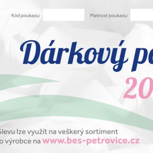 B.E.S. – Petrovice, s.r.o. Dárkový poukaz v hodnotě – 2000 Kč
