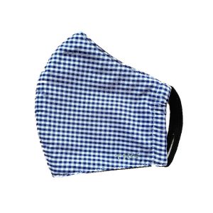 TNG rouška textilní 3-vrstvá, kostkovaný modro-bílý vzor, velikost S