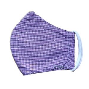 TNG rouška textilní 3-vrstvá, fialkový jemně-károvaný vzor, velikost M