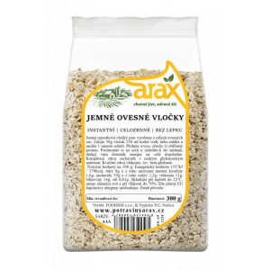 ARAX Ovesné vločky bezlepkové jemné, celozrnné instantní 300 g