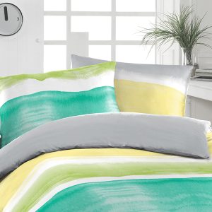 Krepové povlečení Florella Area Aqua Rozměr: 70×90 + 140×200 cm