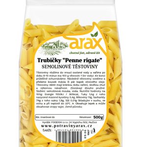 ARAX Těstoviny semolinové trubičky „Penne Rigate“ 500 g